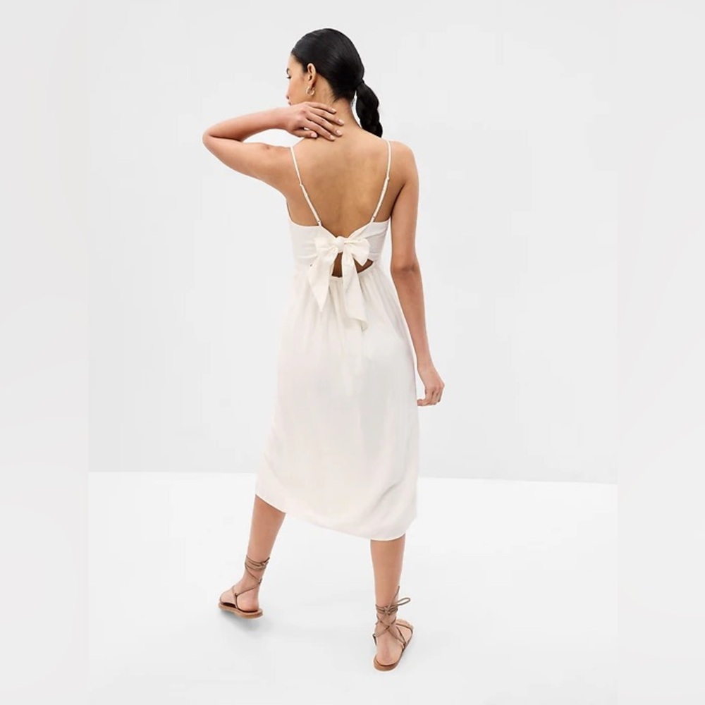 Gap Linen-Blend Midi Corset Dress | Tie-Back | Effortless Elegance XXL